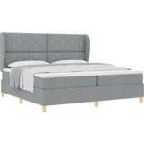 Box Spring Krevet s Madracem Svjetlosiva 200x200 cm Tkanina | shoptok.hr