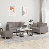  3-dijelni set sofa s jastucima smeđesivi od tkanine | shoptok.hr