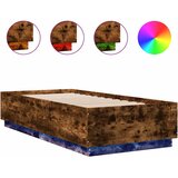  Okvir za krevet s LED svjetlima boja hrasta 100 x 200 cm drveni | Eponuda.com