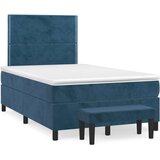 Box spring postelja z vzmetnico temno modra 120x200 cm žamet | Shoptok.si