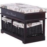 Kondela Klop z blazino, 2 košari, temno rjava/bež/vzorec, SEAT BENCH 3 | Shoptok.si