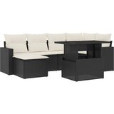 Maison Chic Seti vrtnega pohištva - Vrtna garnitura - Vrtni pohištvo set 7-delna z blazinami črn poli ratan, (21801352) | Shoptok.si