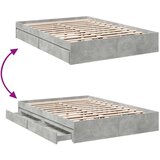  Posteljni okvir s predali betonsko siv 150x200cm inženirski les, (21204777) | Shoptok.si