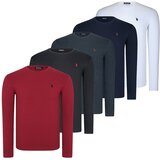 Dewberry FIVE SET T8588 ROUND COLLAR MEN'S SWEATSHIRT-BLACK-LACİVERT-WHITE-BORDO-ANTHRACY | Shoptok.si