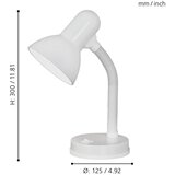 Eglo Basic stolna lampa/1 prilagodljiva bijela | shoptok.hr
