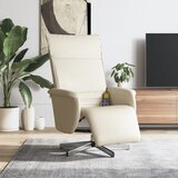 vidaXL Masažni naslonjač od umjetne kože s osloncem za noge krem | shoptok.hr