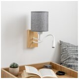  Brilagi - LED zidna lampa NUBILA WOOD 1xE27/25W/230V + LED/3W hrast/siva | Eponuda.com