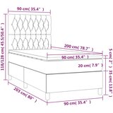  Krevet s oprugama i madracem krem 90 x 200 cm od tkanine | shoptok.hr
