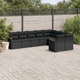 vidaXL 9-dijelni set vrtnih sofa s jastucima crni od poliratana | shoptok.hr