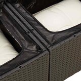  7-dijelni set vrtnih sofa od poliratana s jastucima crni Slike