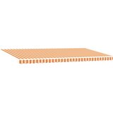 vidaXL Ročna Retraktibilna Tenda z LED Rumena in Oranžna 600x350 cm, (22145838) | Shoptok.si