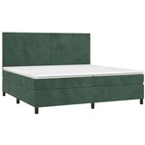  Krevet s oprugama i madracem tamnozeleni 200x200 cm baršunasti | shoptok.hr