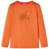 vidaXL Dječja majica s dugim rukavima tamnonarančasta 128 | shoptok.hr