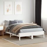 Maison Chic Posteljni okvir - Dvoposteljna postelja - Zakonska postelja brez vzmetnice bel 150x200 cm trdna borovina-J11497, (21768611) | Shoptok.si