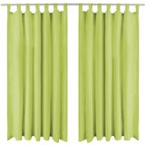 vidaXL Zavese iz mikro satena 2 kosa z zankami 140x245 cm zelene barve Cene