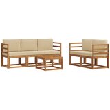  Set vanjskih sofa s jastukom 6 pcs Prirodna i bež | Eponuda.com