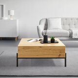 Bessagi Home klubska miza jasmina, barva hrasta, 2 predala | Shoptok.si