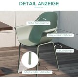  Vrtne stolice set od 4 komada s naslonom/naslonima za ruke otporne na vremenske uvjete do 120 kg plastika/metal zelene | shoptok.hr