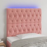 vidaXL LED posteljno vzglavje roza 100x7x118/128 cm žamet Cene