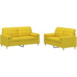  2-dijelni set sofa s jastucima svjetložuti od tkanine | shoptok.hr