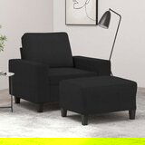 vidaXL Fotelja s tabureom crna 60 cm od tkanine | shoptok.hr