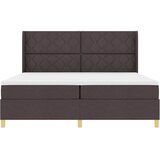  Krevet s opruga kutije s LED trakama Smeđa 200 x 200 cm tkanina | shoptok.hr