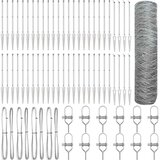 vidaXL Ogrodje s stebri srebrna 1 x 100 m Jeklo s PVC premazom, (5000095312) | Shoptok.si