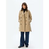 Koton Trench Coat Double Breasted Reverse Collar Buttoned Pocket Belt Detail | ePonuda.com
