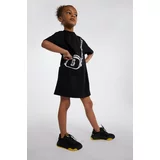 Marc Jacobs Otroška bombažna obleka črna barva