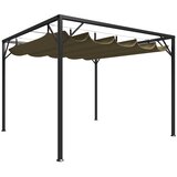  Vrtna sjenica s pomičnim krovom 3 x 3 m smeđe-siva 180 g/m² | shoptok.hr
