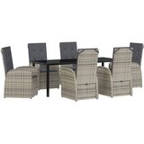  Vrtni set za objed 7 kom. Siva poliratan | shoptok.hr