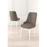 Hanah home set trpezarijskih stolica Pare 8 kom, kapućino tkanina Babyface, bele drvene noge | Eponuda.com