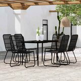 7-dijelni vrtni blagovaonski set crni | shoptok.hr
