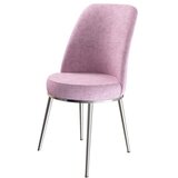 Hanah home set trpezarijskih stolica Dexa 8 kom, roze tkanina Babyface, hromirane metalne noge | Eponuda.com