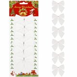  Set Božićnih mašni bijele boje, 8 × 8 cm, 6 komada | shoptok.hr