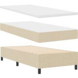 Box Spring Krevet s Madracem u Krem Boji - 100x200 cm Tkanina | shoptok.hr