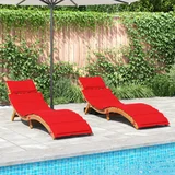  Ležaljke za sunčanje s jastucima 2 kom crveno drvo bagrema