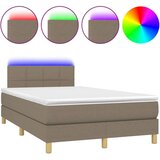  Box spring postelja z vzmetnico LED taupe 120x190 cm blago | Shoptok.si