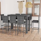 vidaXL Zunanja barska garnitura z antrac. blazinami 9-delna poli ratan Cene