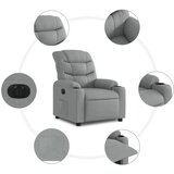  Električni naslonjač od tkanine svjetlosivi | shoptok.hr