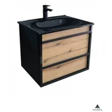 lavabo sa ormarićem euridika oliva-black 75cm
