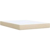 vidaXL Box spring postelja z vzmetnico krem 140x200 cm blago | Shoptok.si