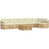 vidaXL Zunanja garnitura za sedenje z blazino 7 pcs Bela in krem, (5000272236) | Shoptok.si