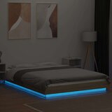 vidaXL Posteljni okvir z LED lučkami sonoma hrast 120x190 cm inž. les | Shoptok.si