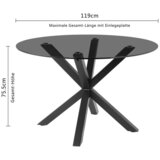 P & B Jedilna Miza Nara, Črna, Ø 119 | Shoptok.si