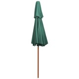 Dvoslojni suncobran 270 x 270 cm s drvenim stupom zeleni | Eponuda.ba