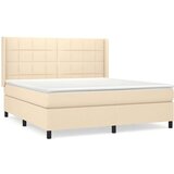  Krevet s oprugama i madracem krem 160x200 cm od tkanine | shoptok.hr