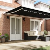 vidaXL Ručna uvlačiva tenda crna 500x300 cm, Zamjenska tkanina za tendu 5x3 m crna | shoptok.hr