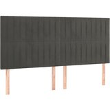 vidaXL Posteljno vzglavje 4 kosa temno siv 90x5x78/88 cm žamet, (20792549) Cene