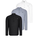 Dewberry TRIPLE SET G783 JUDGE COLLAR SHIRT-BLACK-WHITE-GREY Cijene